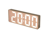 A minimalist Karlsson Alarm Mirror LED clock in Scandinavian design with a beige face on a white background.