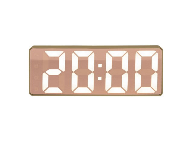 Aesthetic Scandinavian Karlsson Alarm Mirror LED clock with a white background.