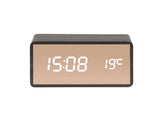 A Karlsson Alarm Mirror LED clock with a digital display on a white background.