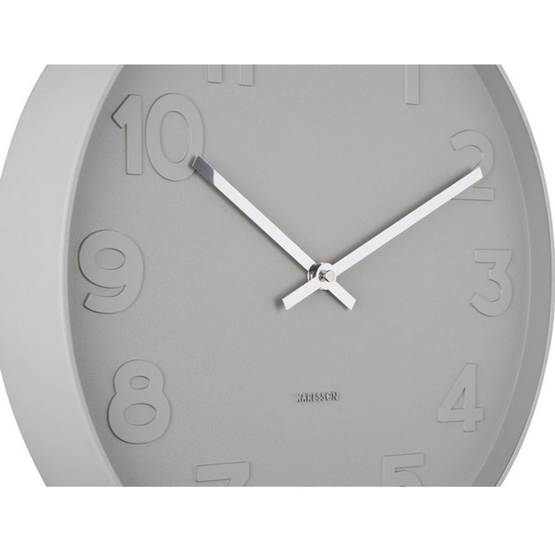 A Scandinavian Karlsson clock on a white background.