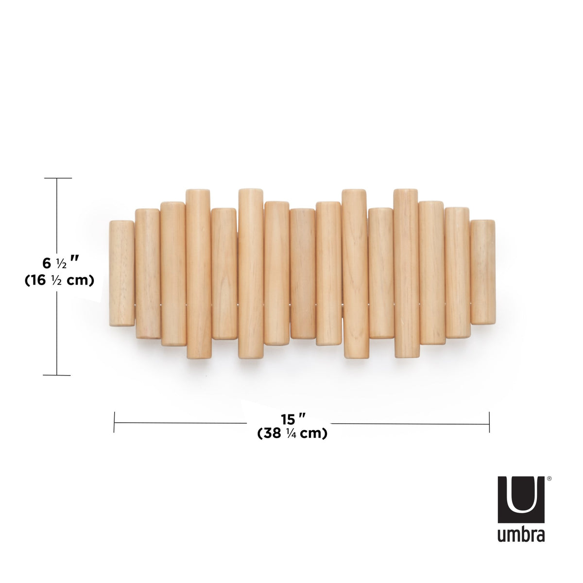 Dimension diagram of the Umbra Picket Rail, about 50cm wide