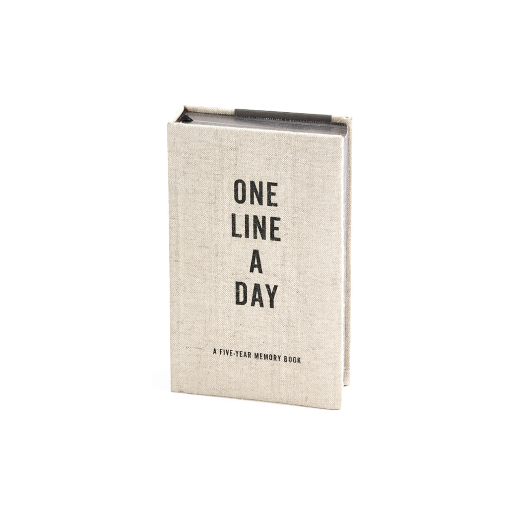 One Line a Day five year memory journal in a canvas cover, front view