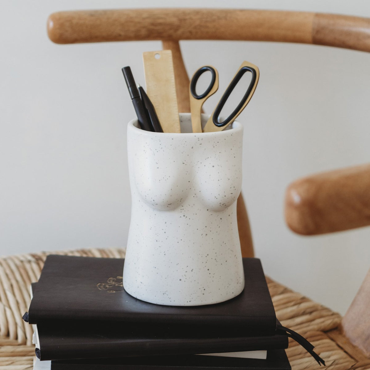 Ceramic Boobie Pen Holder – Sculptural Desk Cup