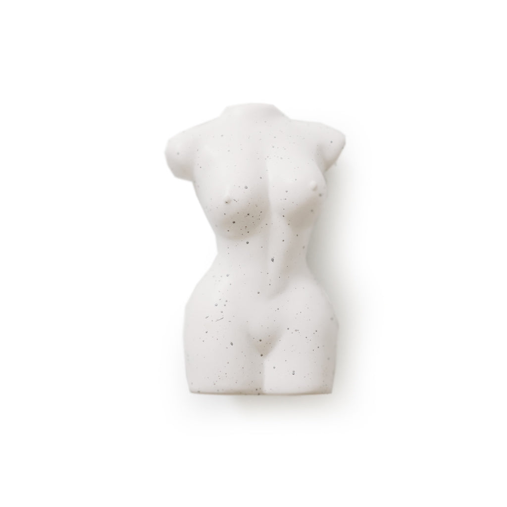 Mini ceramic female form figure vase styled on books with perfume