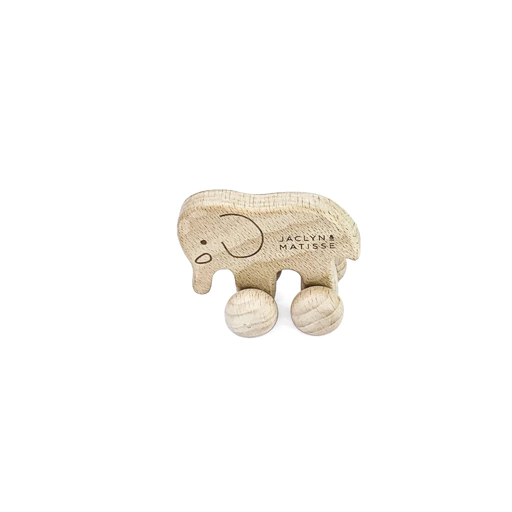 Ellie the Elephant Push Along Toy by Jaclyn & Matisse, Beech Wood
