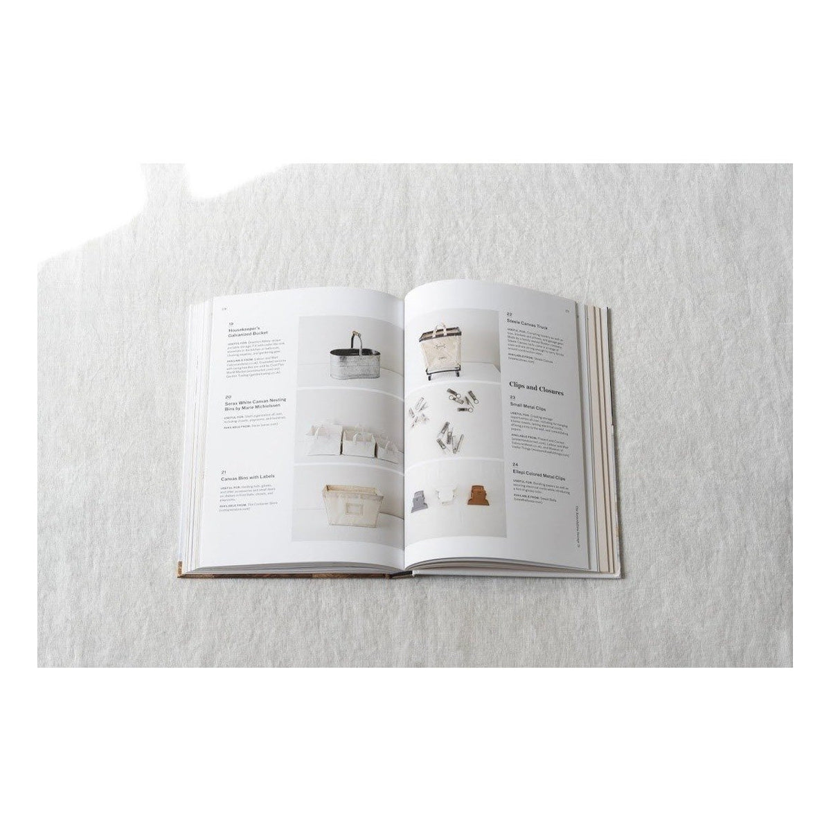 Remodelista The Organised Home book page spread showing a bathroom