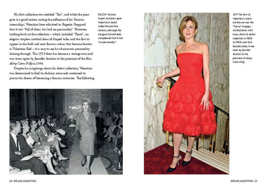 Little Book of Valentino open page spread showing fashion photography