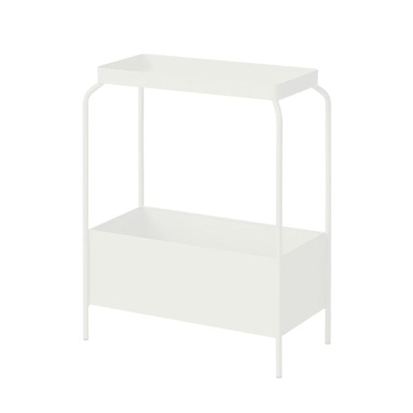 A Garcia Home Metal Planter Stand - Various Options with a shelf, ideal for decorative accessories.