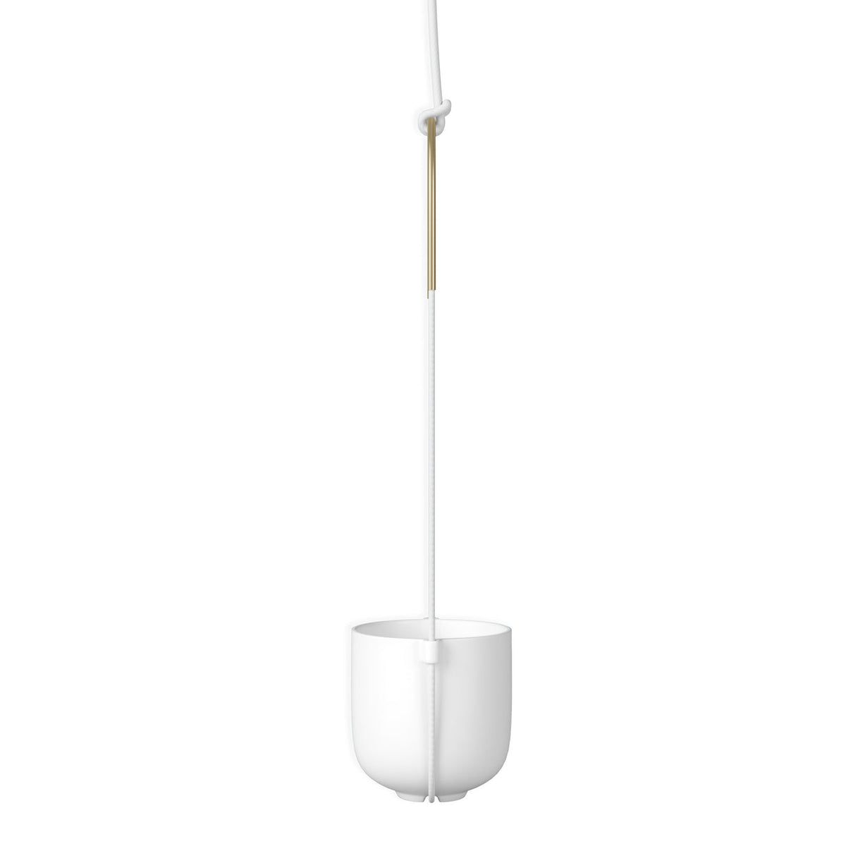 A Bolo Planter - Black with a wooden handle from the Umbra range.