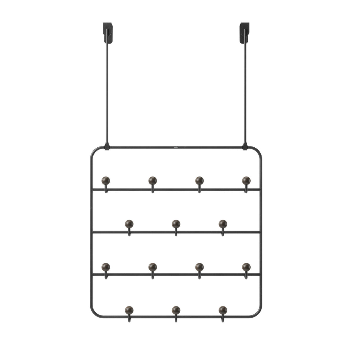 Umbra Estique over the door organiser in black, 14 hooks on a wire frame