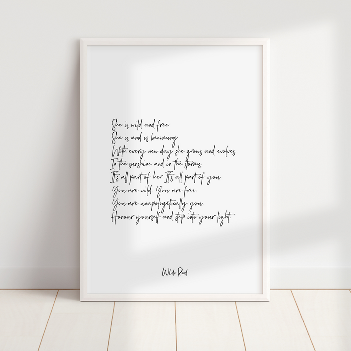 'Wild & Free' Print, A4/A5 | Wilde Road