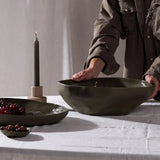 Haan Serving Bowl – Organic Stoneware in Olive or Cashmere