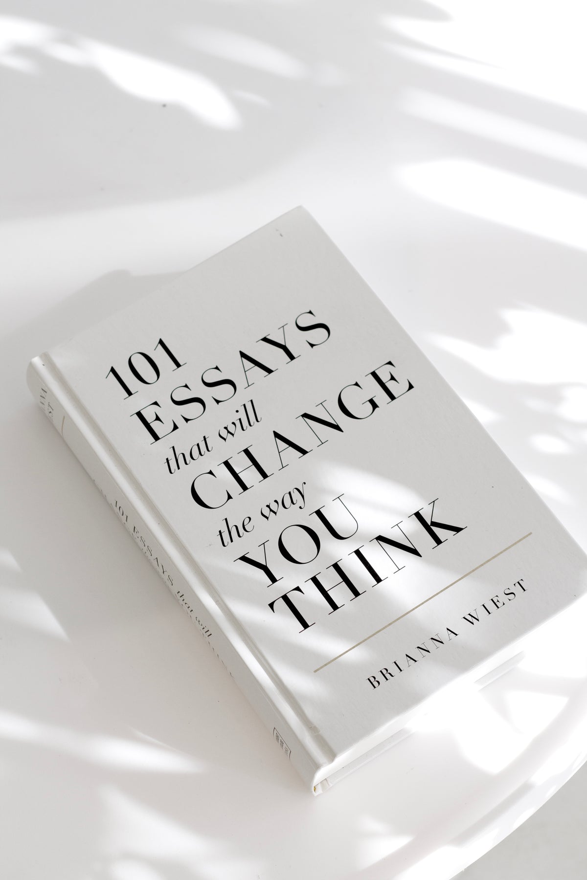 101 Essays That Will Change the Way You Think by Brianna Wiest book on a white background with soft shadows