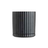Athens Planter Black – Ribbed Ceramic Pot with Saucer & Drainage (3 Sizes)
