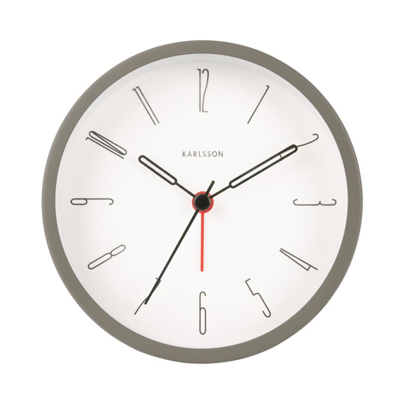 Front view of the Grey Belle alarm clock