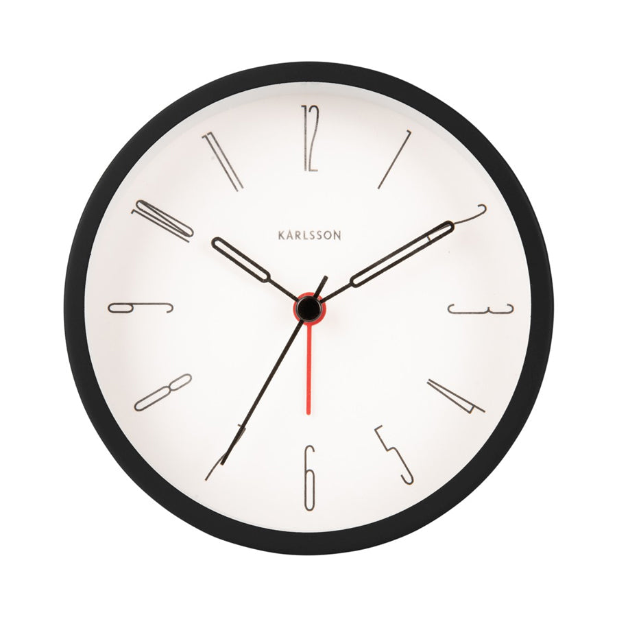 Front view of the Black Belle alarm clock