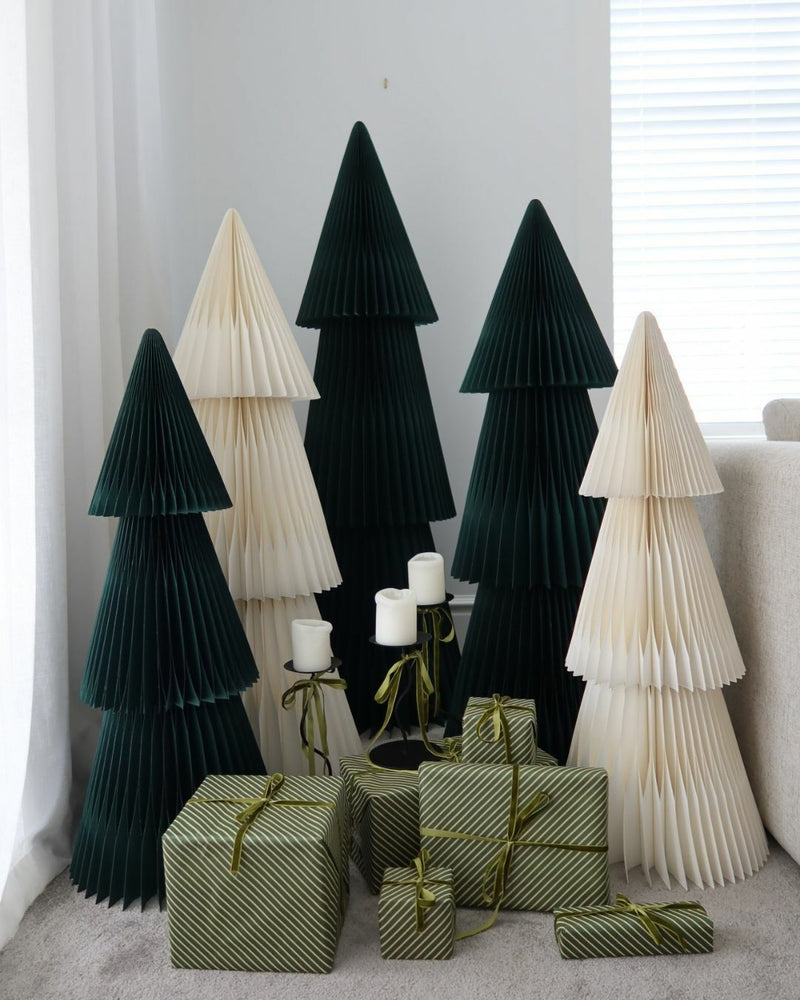 Paper Christmas Tree, Foldable Scandi Décor (Beige) from Papier HQ