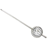 A Zakkia Stem Tea Strainer - Brass / Silver with holes on a stick, designed for daily tea brewing.