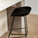 Malli Bar Stool – PU Seat with Steel Legs, Black or White