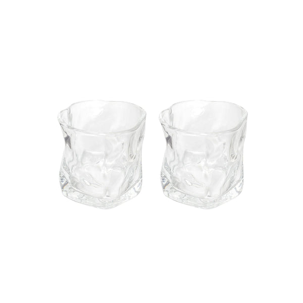 Wavy Glasses (Set of 2) from Papier HQ — Stackable Textured Tumblers