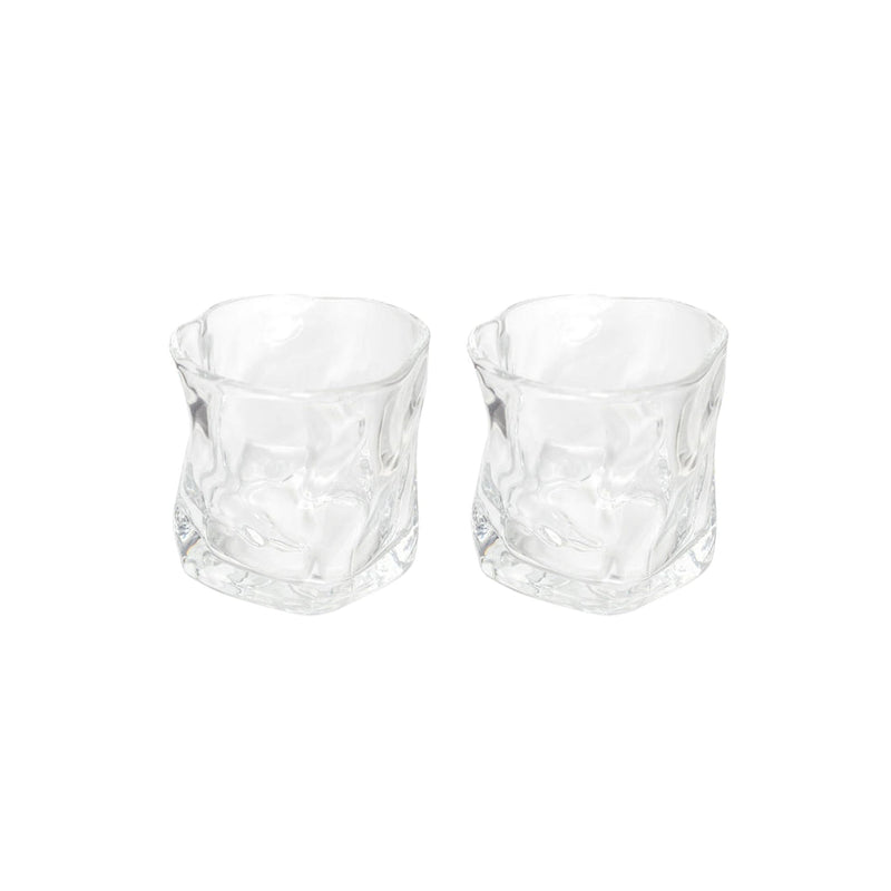 Wavy Glasses (Set of 2) from Papier HQ — Stackable Textured Tumblers