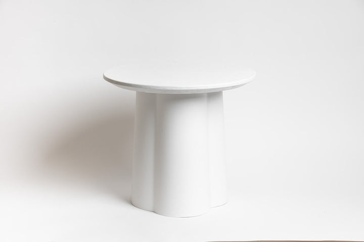Strato Side Table in white on a plain white background