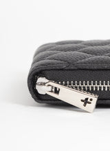 For Wallet, Quilted Black Genuine NZ Leather Zip Wallet | Federation