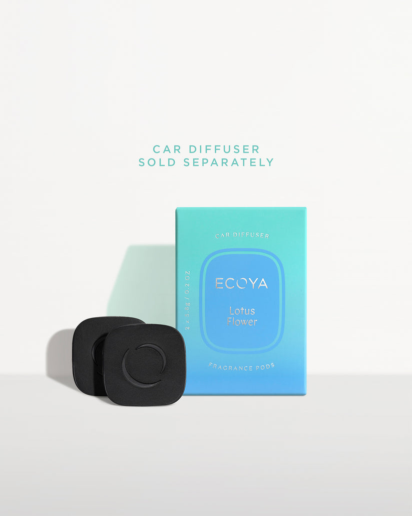 Ecoya Lotus Flower car diffuser refill fragrance pods, pack of two