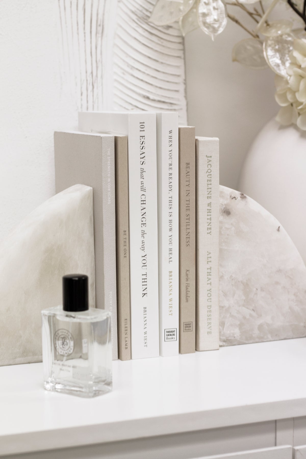 Solid Marble Rounded Bookends – Sculptural Shelf Decor