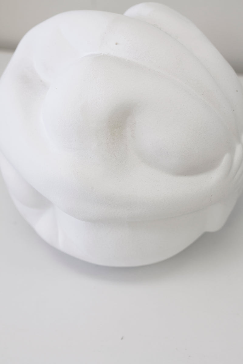 Portia Spherical Ceramic Sculpture – White Modern Art Object