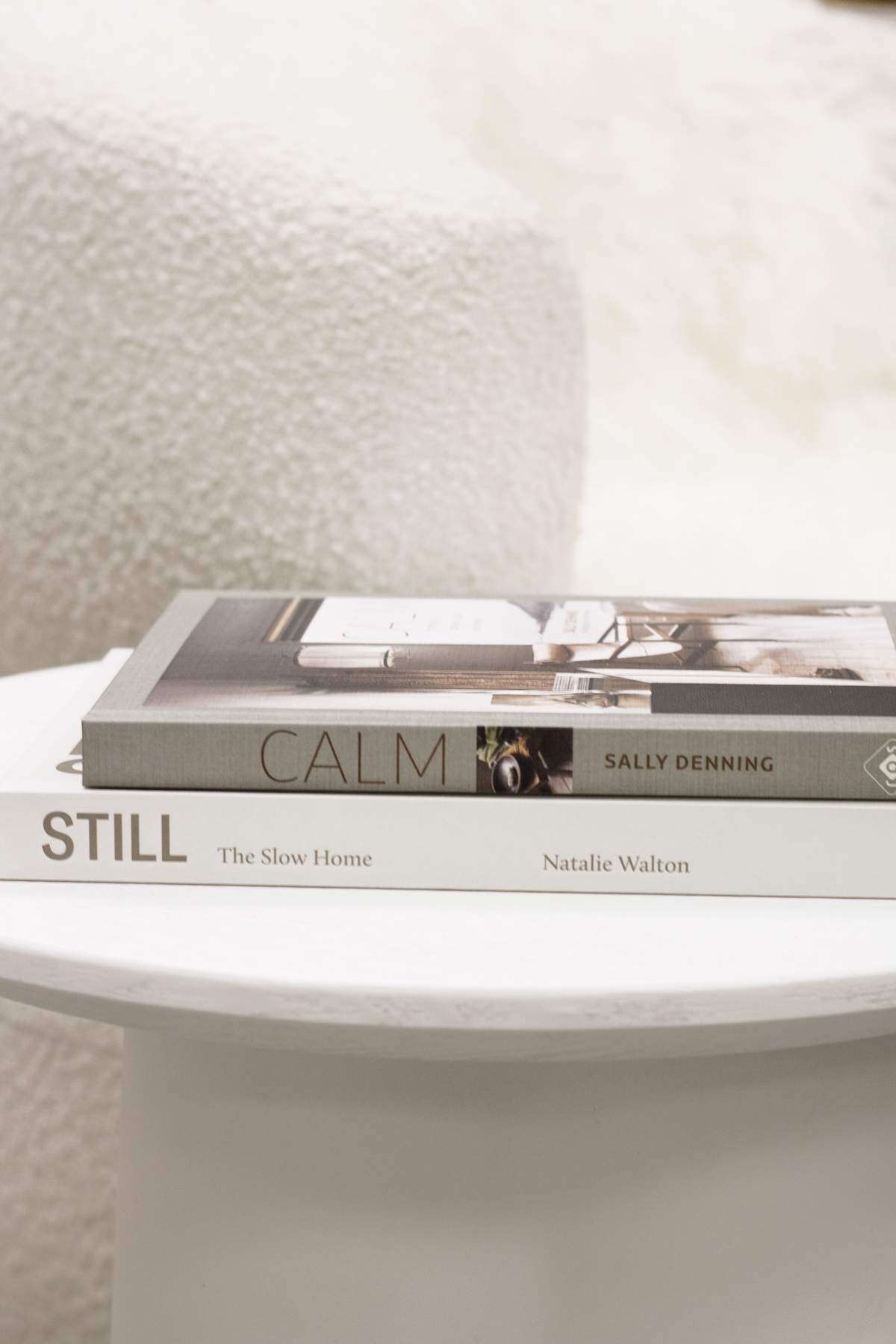 Calm interiors book styled flatlay with candle