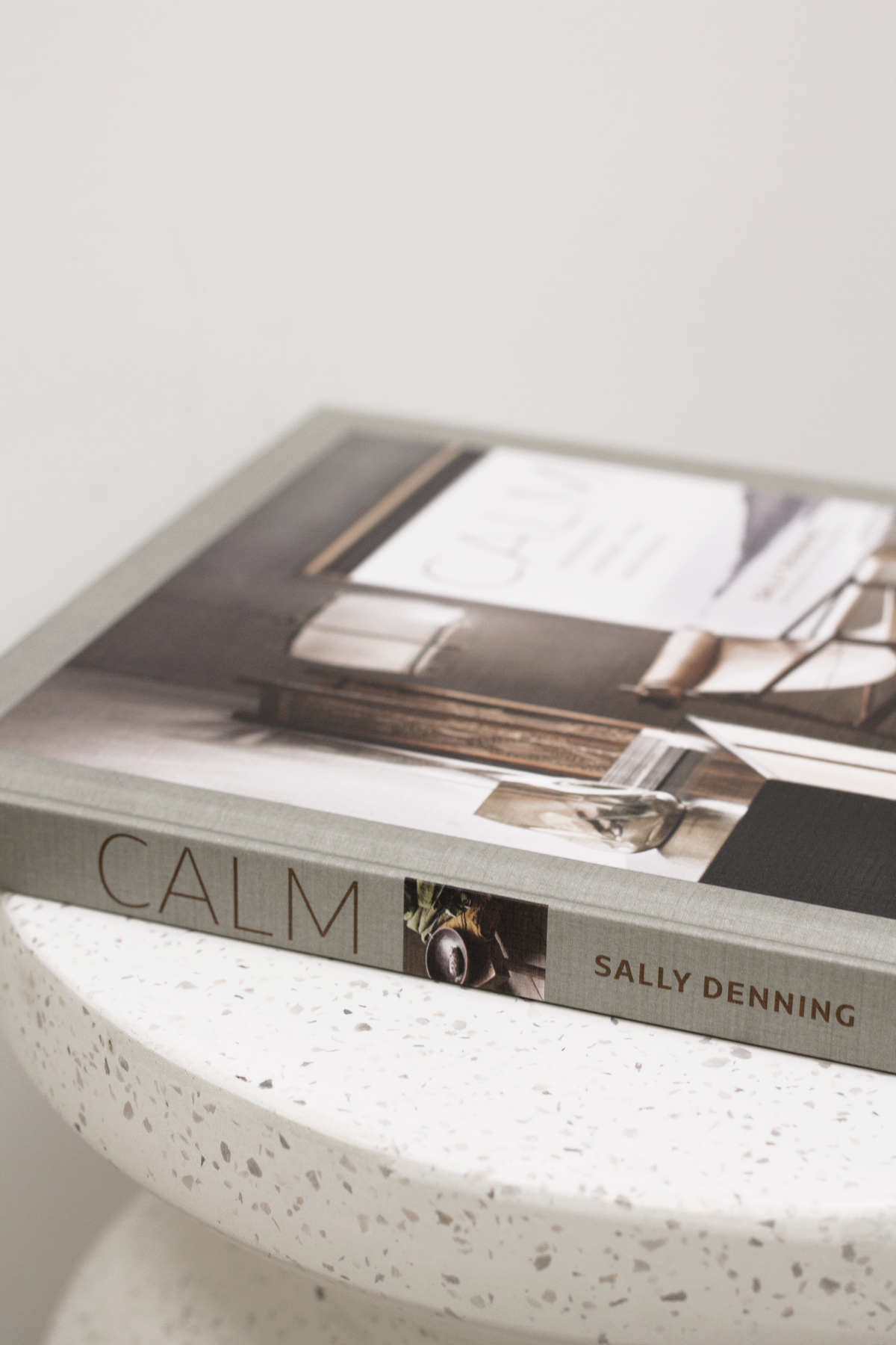 Calm interiors book page spread showing a calming colour palette