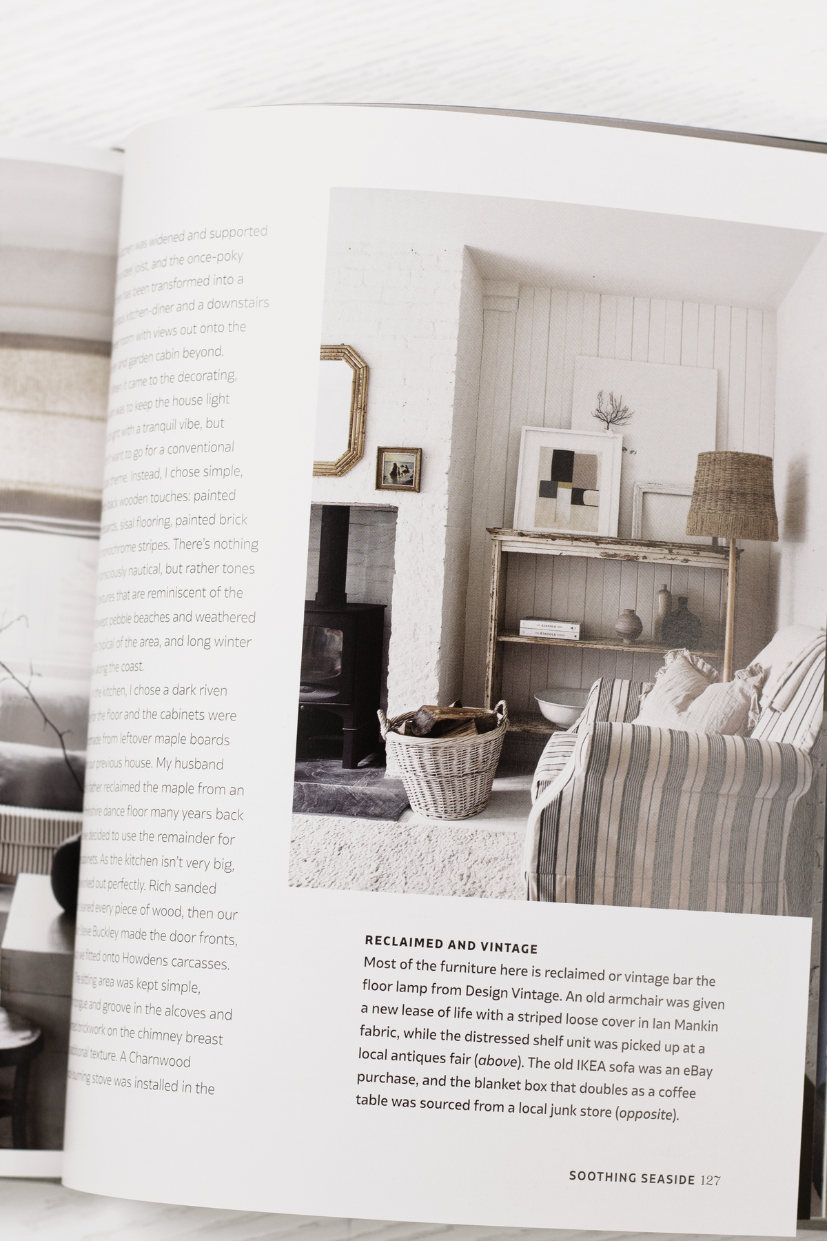 Calm interiors book page spread flatlay