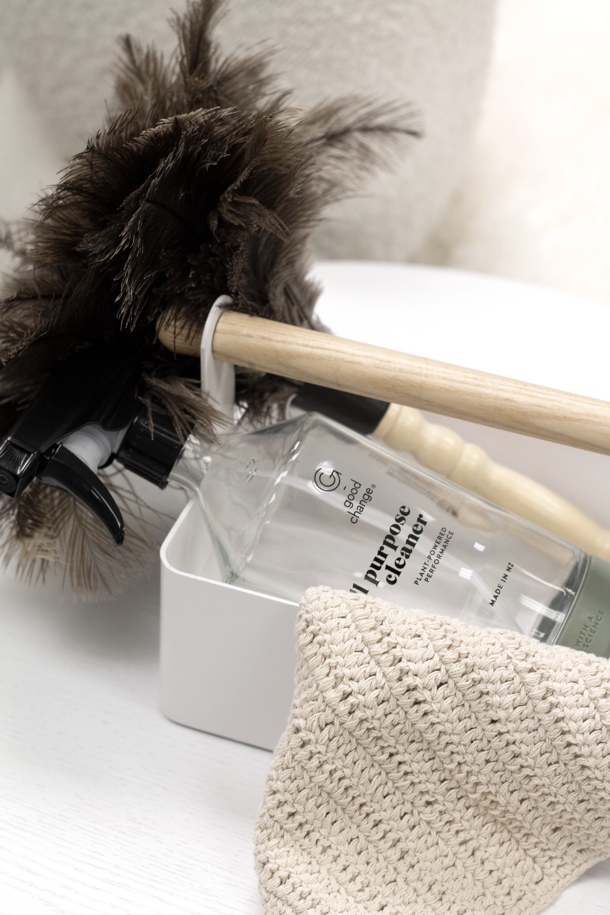 Good Change Bottle For Good on a bench in a modern home