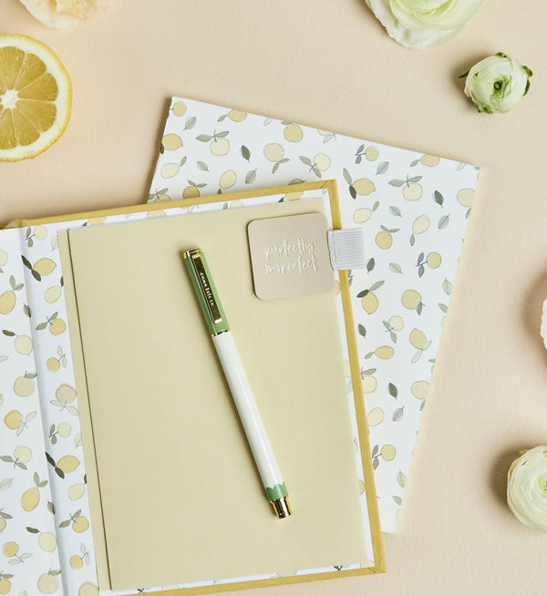 Sorbet pen loop styled on a planner cover by Emma Kate Co