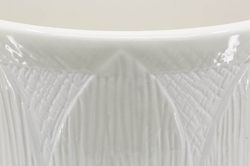 Kapok Ceramic Vase, White Large