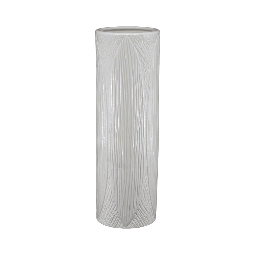 Kapok Ceramic Vase, White Large