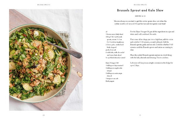 Salad cookbook page spread showing food photography