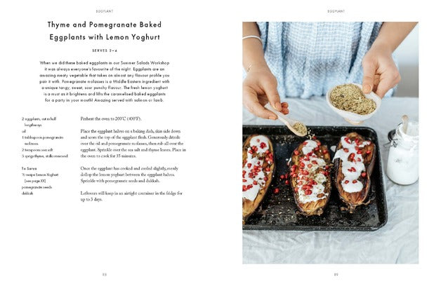 Salad cookbook open page spread