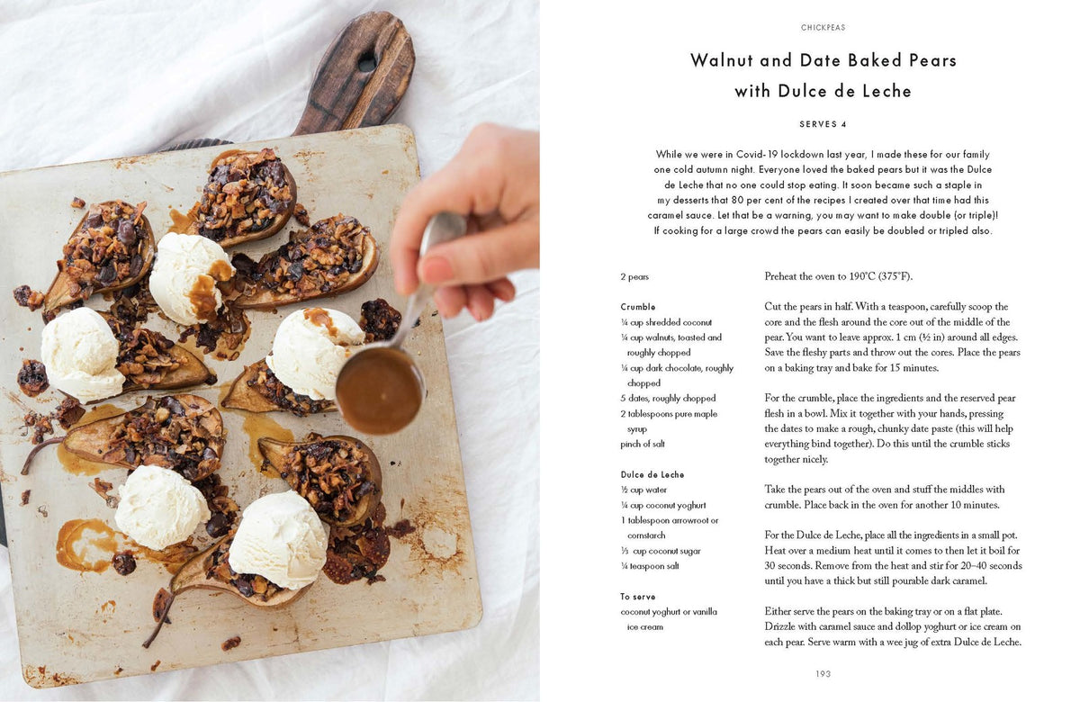 Salad cookbook page spread showing a plant-based salad recipe