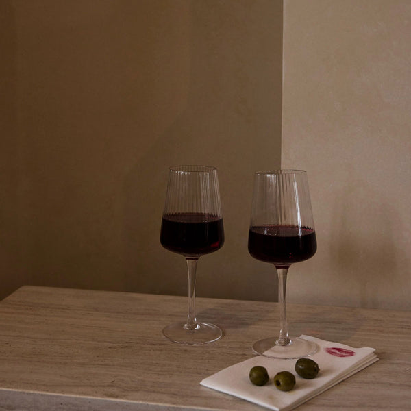 Amalfi Wine Glasses from Papier HQ (Set of 2) — Fluted, Slim Stem