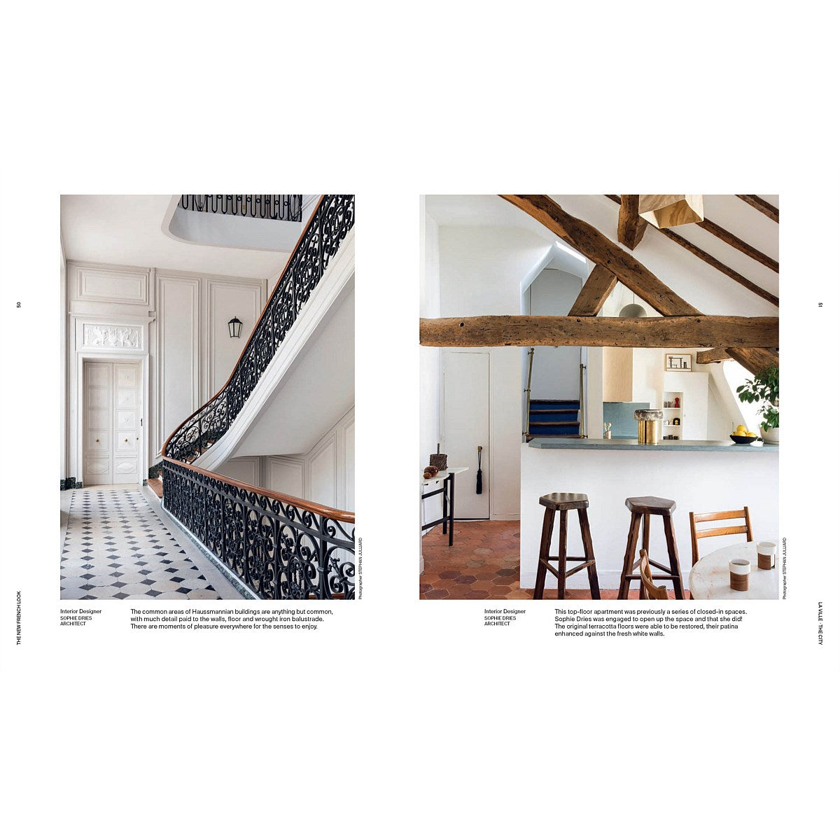 The New French Look page spread showing layered pattern and colour