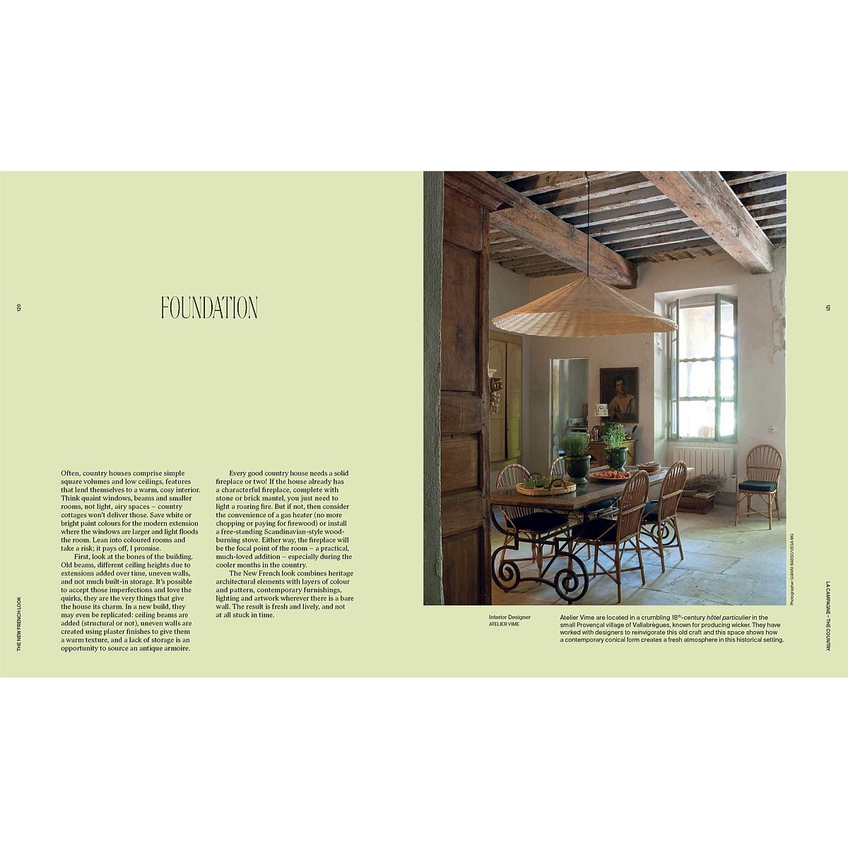 The New French Look page spread showing a chic living room