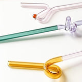 Curly Reusable Glass Straws Set from Sucker – 4 Pack