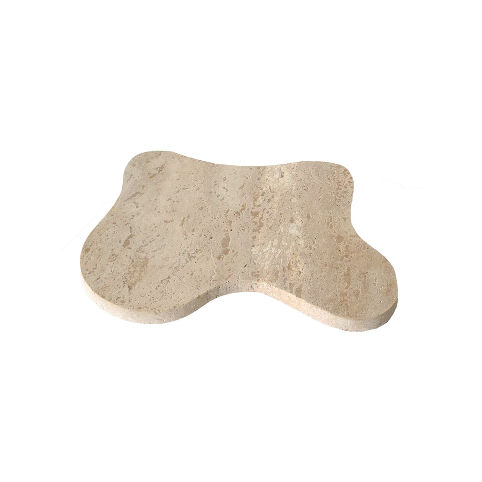 Isobel travertine tray styled with hand cream and jewellery
