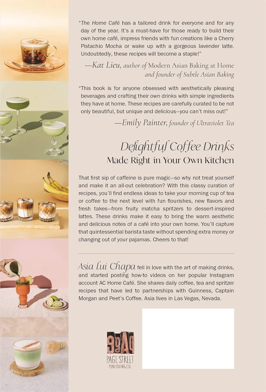 The Home Café page spread showing a dessert-inspired latte