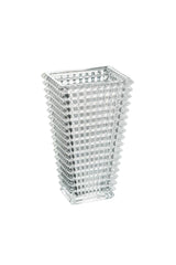 Facet rectangle cut glass vase, 16.5 x 12 x 28cm