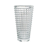 Small cut glass vase with faceted texture, 22.5 x 12.5cm