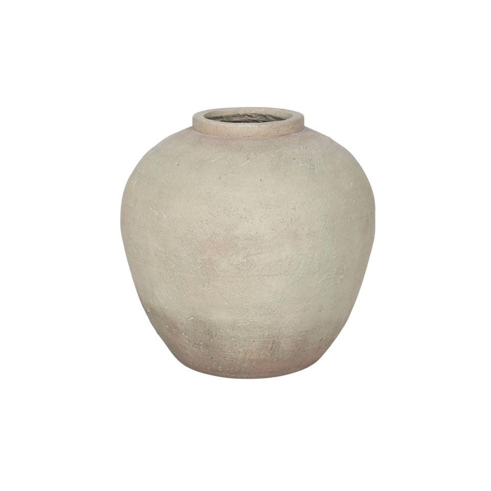 Florence oversized vintage-style ceramic vase in an entryway