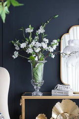 Louisa footed glass pedestal vase detail shot